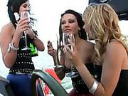 Yacht Babe Blue Angel Getting Hot On A Glass Of Wine With Her Girlfriends