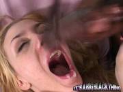 Rockin Hot Annette Schwarz Receives A Sticky Load Of Jizz Sprayed On Her Mouth