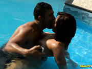Smoking Hot Brazilian Mayara Shelson Fondels Her Curves In The Pool