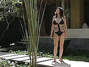 Alluring Japanese Babe Yoko Matsugane Poses On Cam Wearing Seductive Swimsuits