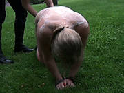 All Tied Poor Chick Dia Zerva Has To Crawl On The Dirty Ground