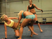 Furious Chicks Andy Brown, Carla Cox And Nikky Thorne Are Fighting In On Ring