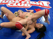 Naked Babe Dorina Gold And Brunette Girl Wrestle Fully Naked