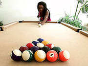 Hot Ebony Girl Persia Playing  Pool With Her Own Balls