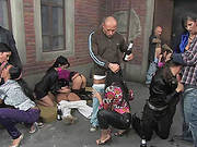 Alley Way Orgy With Slutty Babe