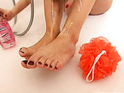 Sweet Blonde Gal Suzie Carina Washes Her Feet In A Hottub