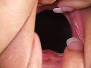 With Her Pretty Brunette Hair Flowing Alicia Angel Reaches Down To Stroke Her Own Sweet Pussy. 