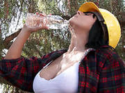 Sexy Construction Worker Allison Star Fucks In The Woods