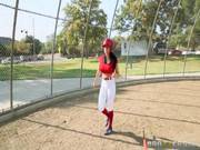 Audrey Gets The Batter Up