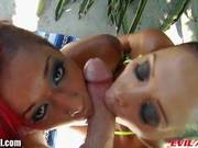 Francesca Le And Skin Diamond Slaver Over This Stiff Shaft