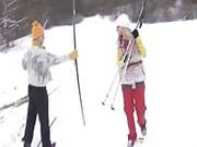 Marry Queen Gets Some Skiing Lessons 