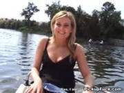 Hot Katy Sweet Teases And Swallows Rod On A Boat