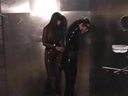 Latex Ladies Explore Restraints And Some Whipping