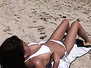 Seductive Asian Cutie In White Bikini Wants Some Steamy Sex On Sandy Beach