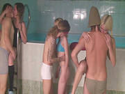 Mind Blowing Group Sex In The Sauna