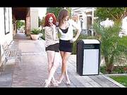 Lez Girls In Short Black Skirts Malena Ftv And Elle Alexandra Kiss In Public