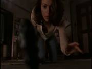 Alyssa Milano Bending Over She Removes Her Black Bra And