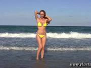 Stunning Anita Dark Shows Off Her Sexy Yellow Bikini