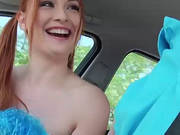 Horny Redhead Teen Eva Berger Fucked In The Car By The Stranger Who Give Her A Lift