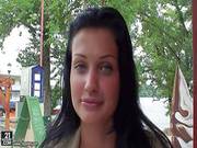 Black Haired Aletta Ocean Gets Filmed Outdoor On Casual Day