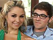 Stacked Blonde Sarah Vandella Dressed In Green And Her Four-eyed Bf Get Ready For Something Dirty