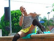 Alyssa Ends Up On One Of The Busiest Streets Of Hollywood, Falling Out Of Her Clothes As Pedestrians
