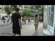 Bound Brunette Walked In Public And Made 