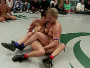 Group Lesbian Wrestling Ends With Massive Strapon Orgy