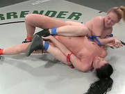 Blonde Darling Wins Wrestling Combat And Strapon Fucks Ariel X