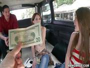 Young Amateur Brunettes Nickey And Abby Get In Bang Bus