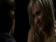 Anna Paquin Rolling Over In Bed While Naked, Her Left