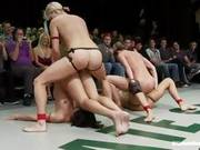 To Sexy Nude Wrestling Bitches Get Fucked With Big Long Strap Ons