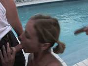 Mackenzie Star Sucking Two Hard Cock By The Pool