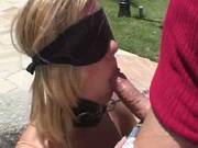 Blonde Whore Blindfolded And Sucking Love Rod