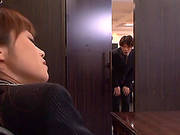 Elegant Secretary Milf Maki Hokujo Performs A Solo Action.